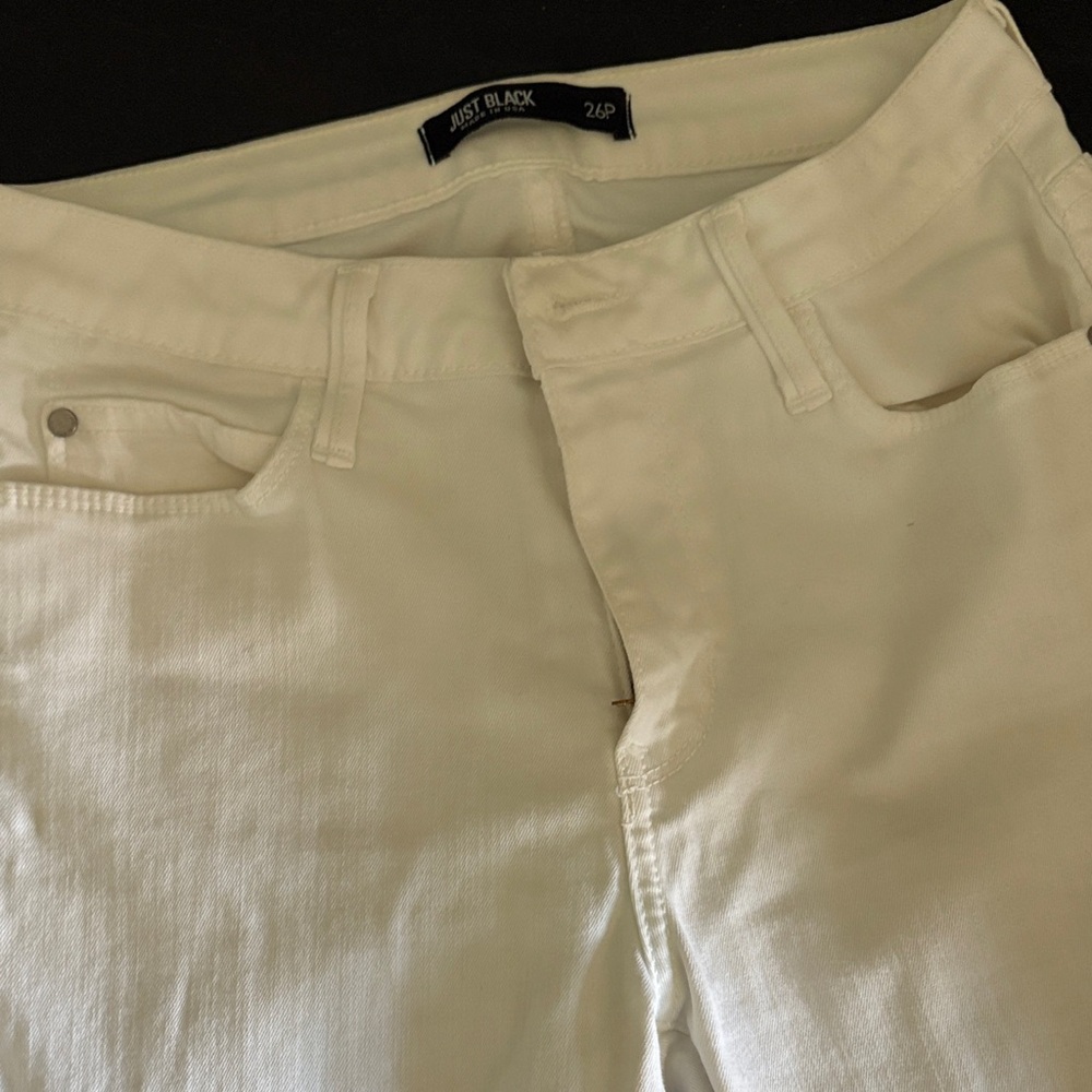 Just Black White Denim Pants